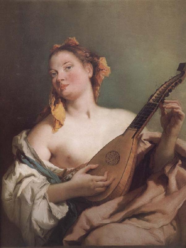 Giovanni Battista Tiepolo Mandolin played the young woman